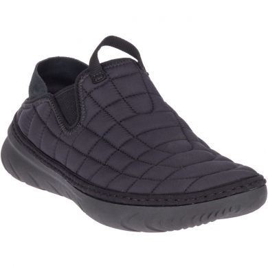 Merrell Sneaker Hut Moc - light, comfortable, collapsible heel - black everyday shoes for men