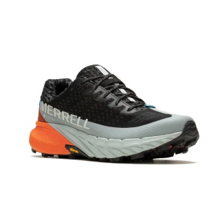 Merrell Trail Running Shoes Agility Peak 5 GTX (waterproof, Rock Plate) black/grey/orange Men