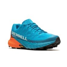 Merrell Trail Running Shoes Agility Peak 5 GTX (waterproof, Rock Plate) aqua blue/orange Men