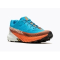 Merrell Trail Running Shoes Agility Peak 5 (comfortable fit, Rock Plate) light blue/orange Men