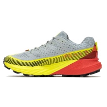 Merrell Trail Running Shoes Agility Peak 5 (comfortable fit, Rock Plate) grey/yellow/red Men