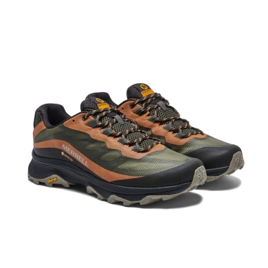 Merrell Trail Running Shoes Moab Speed GTX (waterproof) khaki green/orange Men