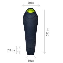 Millet Sleeping Bag Baikal 1100 Long (3-season sleeping bag, Left) - Zipper opening on the left - sapphire blue