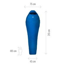 Millet Sleeping Bag Baikal 750 Reg (2-season sleeping bag, Right) - Zip opening on the right - blue