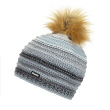 Polar Bear Hat (Pom Pom) Mikata Lux grey/white Women