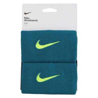 Nike Sweatband Tennis Premier Jumbo 2024 Blue Green/Volt - 2 Pieces