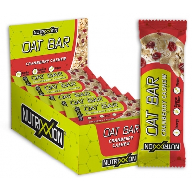 NUTRIXXION Energy Bar Oat - vegan oat flakes bar with sweetened cranberries - Cranberry/Cashew 20x50g Box