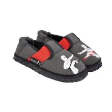 Nanga Slippers Ninja - 100% Organic Cotton - Dark Grey Toddlers/Kids (Size 26-29)