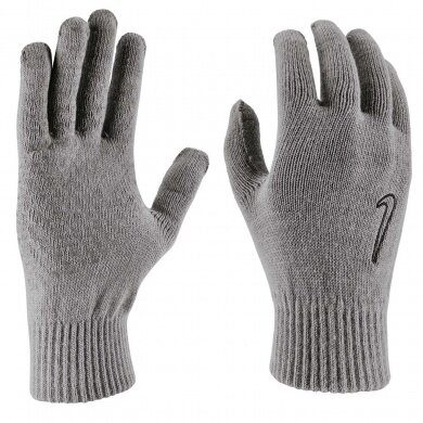 Nike Running Gloves Knitted Tech and Grip 2.0 - Touch-Screen Compatible - Grey 1 Pair