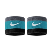 Nike Sweatband Swoosh (72% Cotton) light grey/blue/black - 2 Pieces