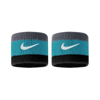 Nike Sweatband Swoosh (72% Cotton) light grey/blue/black - 2 Pieces