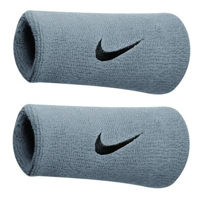 Nike Sweatband Swoosh Jumbo (74% Cotton) silver grey - 2 pieces