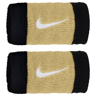 Nike Swoosh Jumbo Sweatband (74% Cotton) black/gold - 2 pieces