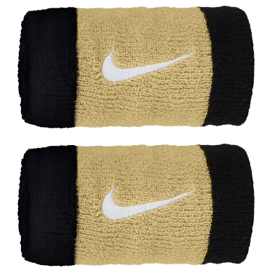 Nike Swoosh Jumbo Sweatband (74% Cotton) black/gold - 2 pieces