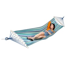 Nils Camp Hammock NC9001 (with wooden bar, durable, easy to hang) blue/petrol 200x120cm