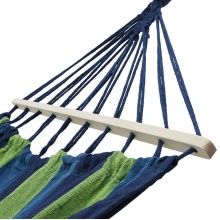 Nils Camp Hammock NC9001 (with wooden bar, durable, easy to hang) dark blue/green 200x120cm