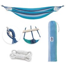 Nils Camp Hammock NC9004 (Canvas, durable, easy to hang, with wooden stick) blue 210x150cm