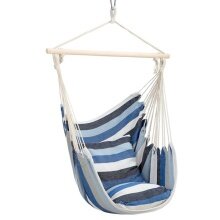 Nils Camp Hanging Chair NC3107 (Wooden Beams, Cotton, Easy to Hang) Blue 103x99cm