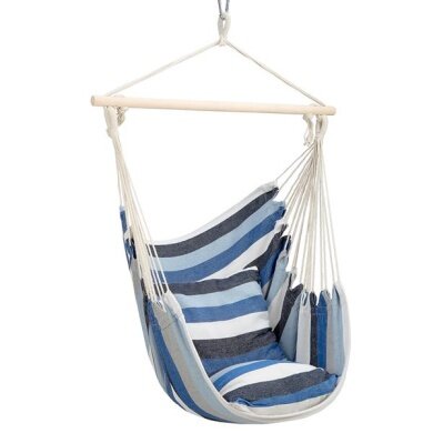 Nils Camp Hanging Chair NC3107 (Wooden Beams, Cotton, Easy to Hang) Blue 103x99cm