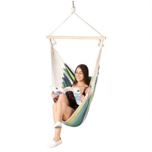 Nils Camp Hanging Chair NC3107 (Wooden Beams, Cotton, Easy to Hang) Green 103x99cm