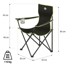 Nils Camp Camping Chair NC3044 (User weight max. 110 kg) black/lime