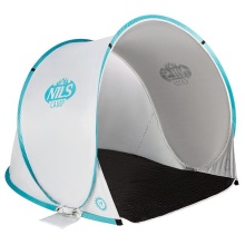 Nils Camp Beach Shelter NC3173 (UV Protection, Self-Assembling) Grey/Turquoise Blue - 140x110x110