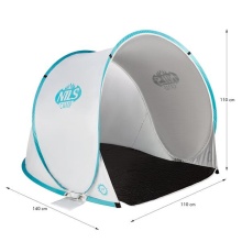 Nils Camp Beach Shelter NC3173 (UV Protection, Self-Assembling) Grey/Turquoise Blue - 140x110x110