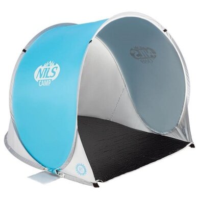 Nils Camp Beach Shelter NC3173 (UV Protection, Self-Assembling) 140x110x110cm Blue/Grey