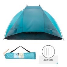 Nils Camp Beach Shelter NC8030 (UV Protection, Waterproof Bottom) for the Family Turquoise Blue - 120x260x120cm