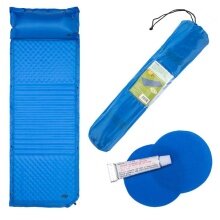 Nils Camp Sleeping Mat NC4001 (self-inflating, pillow) blue 190x63x38cm