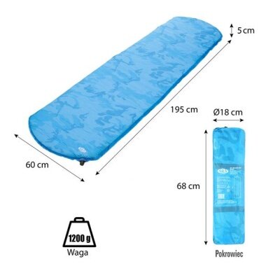 Nils Camp Self-Inflating Sleeping Mat NC4062 (blue) 195x60x5cm