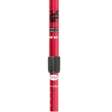 Nils Camp Hiking Poles NW607 Nordic Walking (ergonomic cork handle, rubber tips, adjustable height) red - 2 pieces