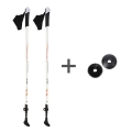 Nils Camp Hiking Poles NW106 Nordic Walking (Telescopic Poles, Rubber Tips, Adjustable Height) - 2 Pieces