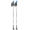 Nils Camp Hiking Poles NW602 Nordic Walking (Rubber Tips, Adjustable Height) Silver - 2 Pieces