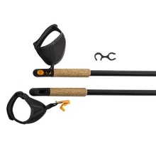 Nils Camp Hiking Poles NW603 Nordic Walking (ergonomic cork handle, adjustable height) black - 2 pieces