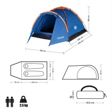 Nils Camp Camping Tent Hiker NC6010 - water-repellent, 1 entrance, for 2 persons - blue