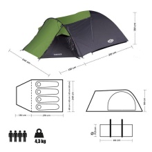 Nils Camp Camping Tent Trekker NC6012 - water-repellent, UV radiation, for 4 persons - black/green