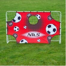 Nils Camp Football Goals BR240P with Training Panel - 240x150cm - white/red