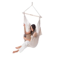 Nils Camp Hanging Chair NC0033 (wooden beam, max. user weight 120kg) beige 130x100cm