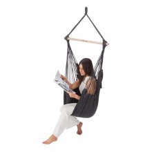 Nils Camp Hanging Chair NC0033 (wooden beam, max. user weight 120kg) dark grey 130x100cm