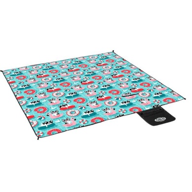 Nils Camp Picnic Blanket NC8015 (Dog Design) light blue 200x200cm