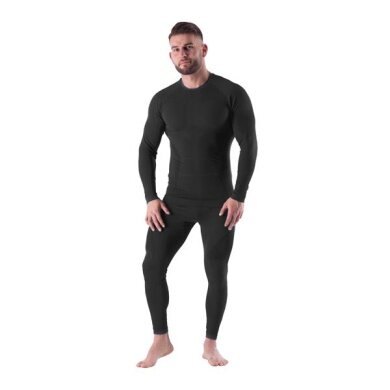 Nils Functional Underwear Long Sleeve Shirt Ragnar (Moisture Transport, High Wearing Comfort) Black Men's