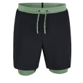 Odlo Trail Running Shorts 2-in-1 Short X-Alp Trail 6 inch (optimal freedom of movement, inner shorts) short black/loden Men