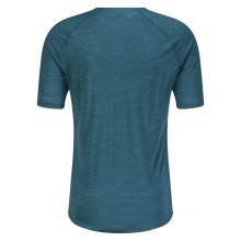 Odlo Hiking/Leisure Tshirt Crew Neck Ascent Performance Wool 130 with Landscape Print Blue Men