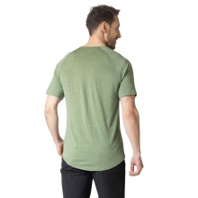 Odlo Hiking/Leisure Tshirt Crew Neck Ascent Performance Wool 130 with Landscape Print loden green Men