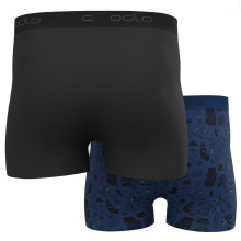 Odlo Boxershorts Active F-Dry Graphic Underwear black/limoges blue Men - 2 Pack