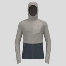 Odlo Fleece Jacket Ascent Mid Layer with Hood (Grid Fleece, quick-drying) silver/dark grey Men