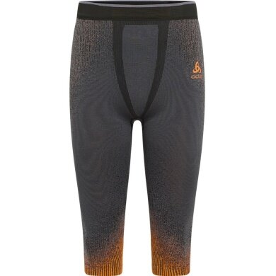 Odlo Functional Underwear 3/4 Pants Performance Warm Blackcomb (seamless, freedom of movement) blue/orange Men