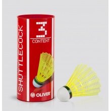 Oliver Badminton Balls Pro-Tec 5 Nylon/Cork Base Yellow Pack of 3