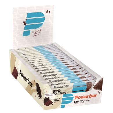 PowerBar Protein Bar Protein Plus 52% (High in Protein, Low in Sugar) Cookies & Cream 20x50g Box